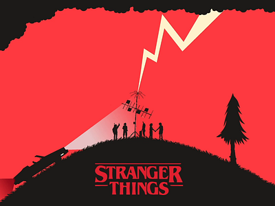 STRANGER THINGS cadillac demogorgen design dustin eleven graphic graphics illustration lucas mike mind flayer satelite simple stranger stranger things thunder tree upside down vector will