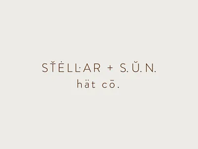 STELLAR + S. U. N. brand design brand identity branding california craft custom hat hat maker identity letters logo logotype minimal modern type type design typemark typography typography design wordmark