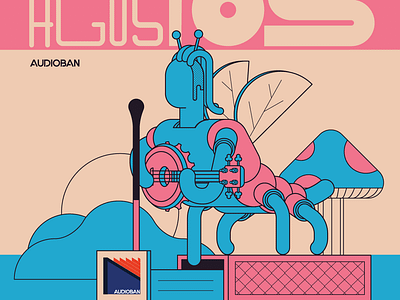 Audioban August artwork audioban august bug bugs burak beceren calendar character design design event flat flyer graphic design illustration musician musician bug program typography ui vector