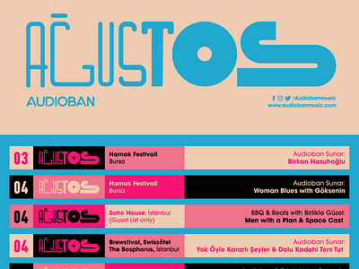 Audioban August 02 artwork audioban august bug bugs burak beceren calendar character design design event flat flyer graphic design illustration musician musician bug program typography ui vector