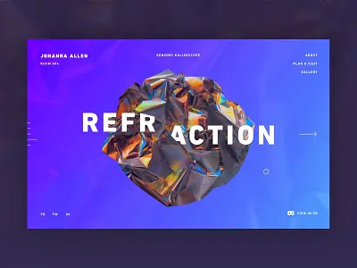 Sensory Kaleidoscope 3d abstract digital iridescent landing page vr webgl
