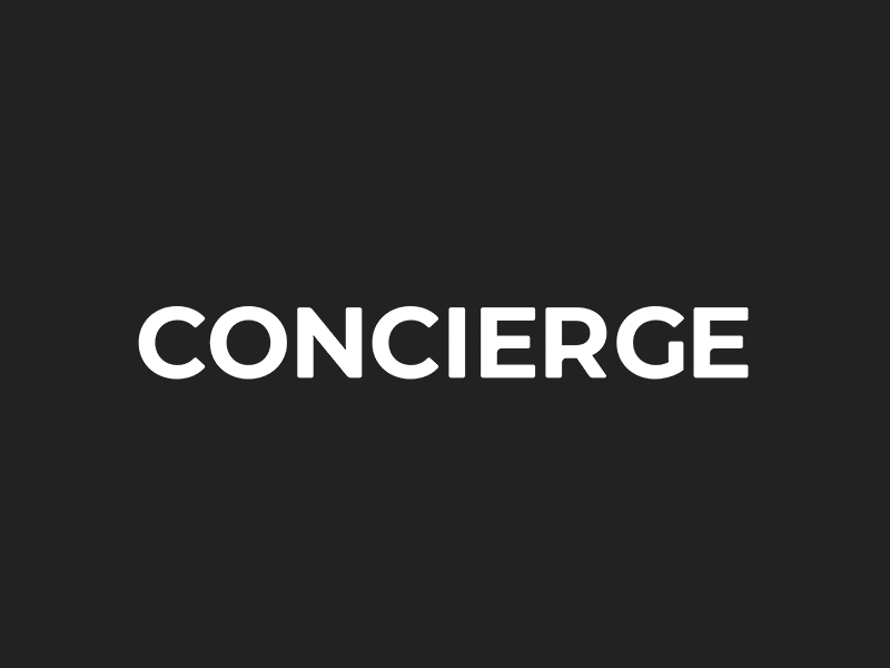 Concierge Wordmark anatomy black and white concierge geometry grid kerning logo logo design minimal simple typography wordmark