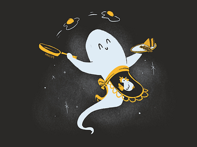 10 | Chicken aughost character design ghost illustration mid century retro