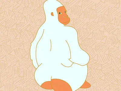 Oh Hi butt gorila pattern salacious this old thing white gorilla