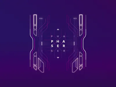 Phaser 2d design futuristic illustration lines minimal sci fi typography