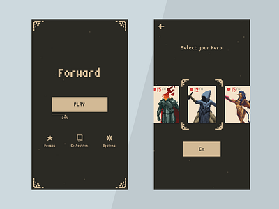 WIP - Forward UI app game game design minimalist mobile mobile design mobile game mobile ui pixel pixelart ui ux