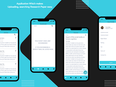 Mobile App for Finding Research Paper adobe xd branding interaction design typography ui ux