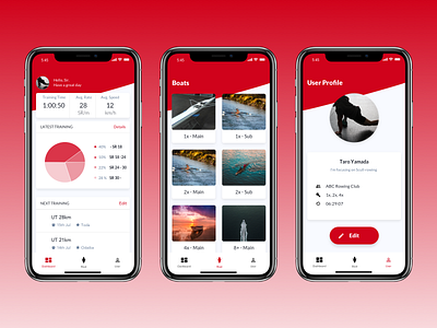 Conceptual Design - An athletics app app design ui