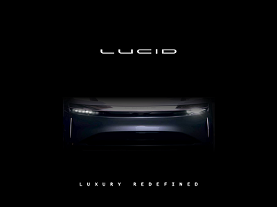 LUCID AIR EV Teaser ( Lucid Motors ) automobile black brand brand identity branding car electric car electric vehicle ev lucid lucid air lucid motors luxury poster teaser tesla