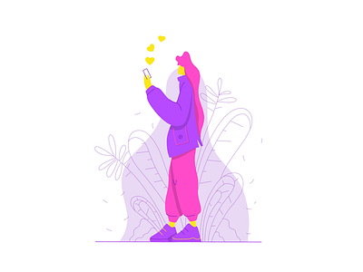 Stroll flat illustration social