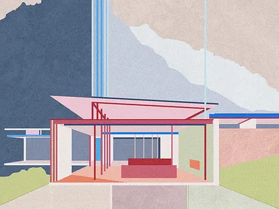 Balance abstract architecture design digital art graphic design illustration mid century minimal poster print print design wall art