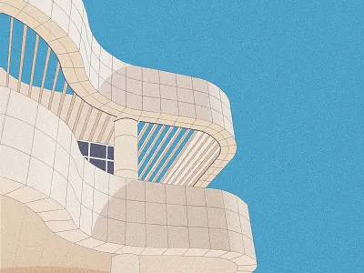 The Getty architecture digital art graphic design illustration mid century minimal poster print print design usa wall art