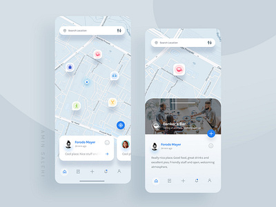 Social App app colors creative map menu mobile mobile app social trendy ui uxui