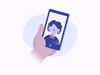 Phone video chat illustration app chat illustration ui