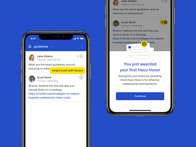 Hucu - Awarding Honors app design hucu onboarding point system