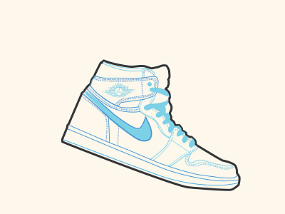 Air Jordan 1 Retro High OG UNC graphic design illustration sneakerhead