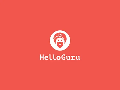 guru+coding coding development dribbble guru logo logo design logotype modern simple smiley