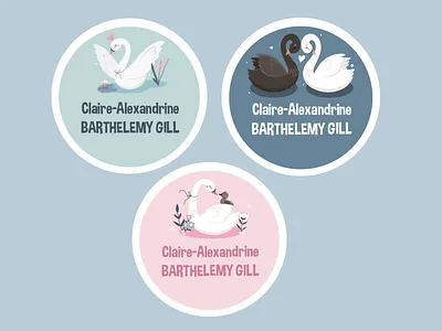 Etiquettes cygne 2/2 adobe animals art birds colors cute digital drawing illustration illustrator internship labels ludilabel proud sell swan theme vector work