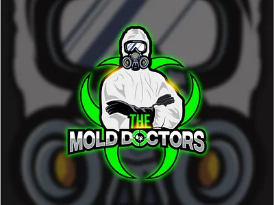 Mold doctors logo concept crosshair doctors mascot mask powerful water