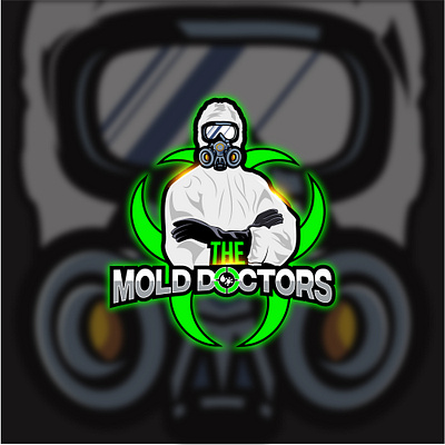 Mold doctors logo concept crosshair doctors mascot mask powerful water