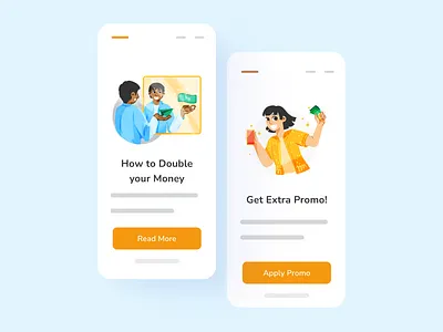Scene: Get Your Money brush brushed cashback character design design earn happy illustration mirror money paper paper plane portfolio product illustration promo referral ux vector