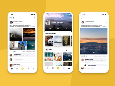 Photo Sharing Mobile App app application design craftwork design flat inspired mobile app photograph social app social network ui ux