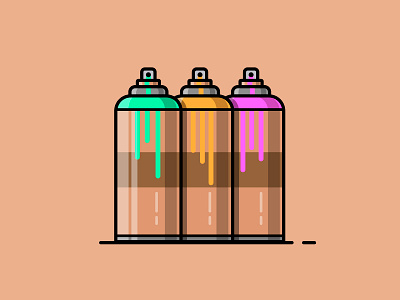 Spray cans design flat icon illustration minimal vector