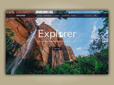 Explorer design header homepage nature travel ui web website