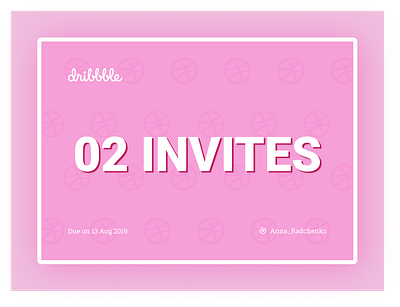 INVITES cute design designer draft dribbble dribbble invite illustration invite invites invites giveaway join dribbble pink player portfolio portfolio site shot typography ui ux uxuidesign