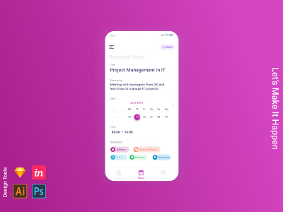 Events app concept abstract app application concept design events app graphics interface ios mobile mockups purple ui ux