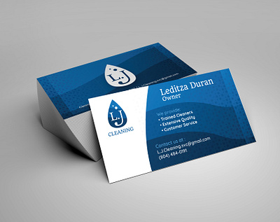 L.J cleaning - Business card - 2019 2019 adobe illustrator branding bussines card cleaning company cold corporate branding design droplet logo serif vector