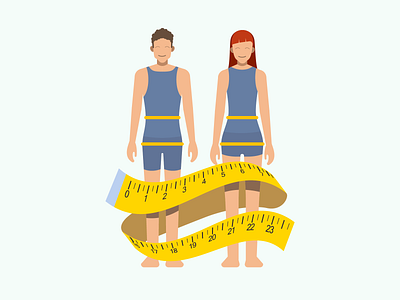 Measure waist illustration for Sweetch Health body flat flat illustration health health app healthcare healthy illustration measure measuring tape minimalist mobile tape measure wellness