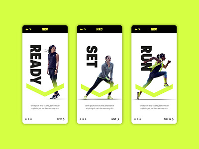 Nike Run app design ui ux