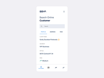 BBVA UI Customer Search Concept bbva design minimalism mobile peru ui web white