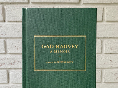 Gad Harvey: A Memoir book book cover book design classic foil lettering letters ligature serif simple type