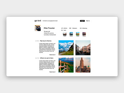 User profile for travel social network 006 dailyui dailyui 006 minimalistic social social network travel