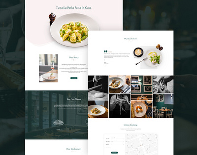 Italian Restaurant Website Redesign Concept design flat food and drink inspired restaurant ui ux webdesign website concept