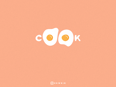 Cook - Eggs chef cook design egg eggs flat food foodie graphicdesign icon illustration instagram logo minimal orange smart vector wordmark wormark yelllow