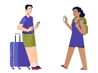 Travellers illustration flat flat design flat illustration flatdesign human illustration people travel traveller vectorart