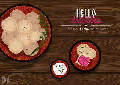 Hello Dribbble, I'm Juli design food hellodribbble illustration pelmeni russia sketch