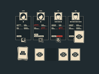 WIP - RPG Card game card card game design flat game game design minimalist skill survive ui ux