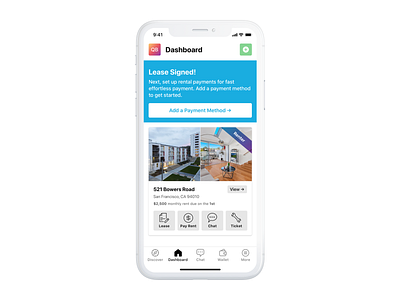 Onboarding - Dashboard for Renters app dashboard design finance interaction interface ios iphone mobile onboarding product real estate ui ux