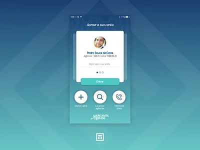 Bank Sign In bank bank card blue button design gradient login mobile singin sketch ui uiux