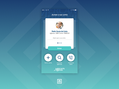 Bank Sign In bank bank card blue button design gradient login mobile singin sketch ui uiux