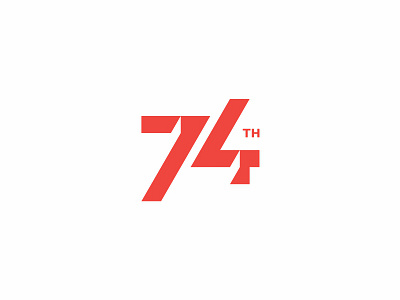 74th clean indonesia logo modern number simple