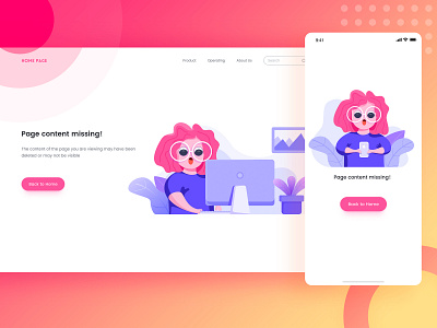 Empty Page design illustration mobile ui webdesign