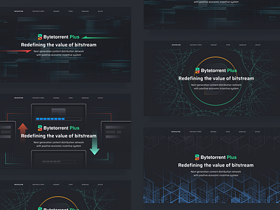 Block Chain New Product Official Head Map Design banner ad blockchain circle green line number red speed transmission ui 插图