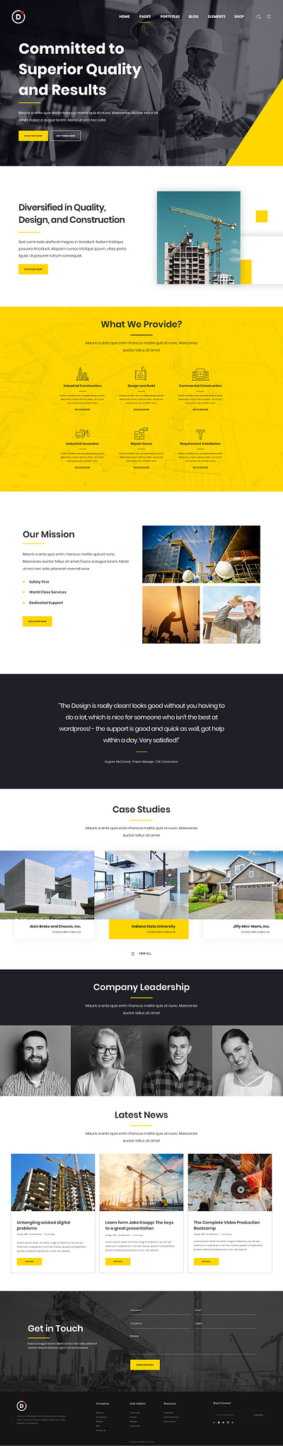 Draven Construction business corporate corporate identity ui design ux design web design wordpress design wordpress development wordpress theme