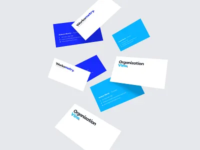 OrganizationView & Workometry Business Cards brand family brand identity branding business card business card design data analytics design graphic design hr logo logotype print design stationery swiss design swiss style type typography wordmark