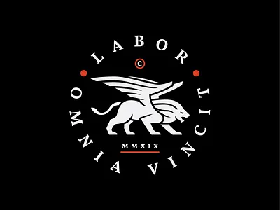 Labor Omnia Vincit Badge. badge branding graphic design gryphon illustrator logo seal